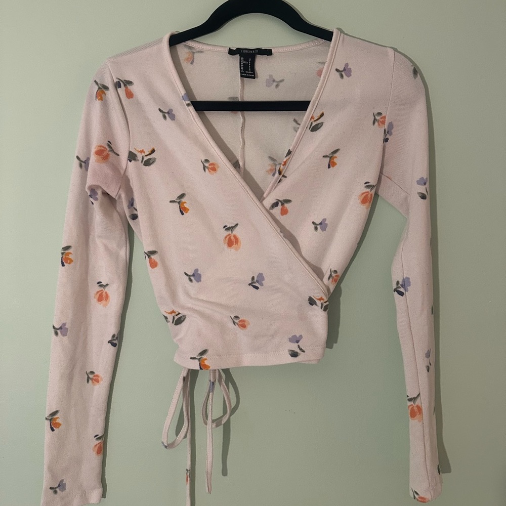 floral dainty wrap shirt